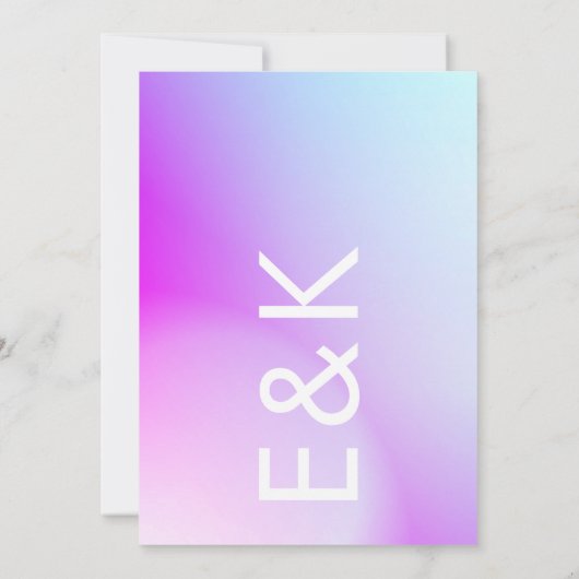 ウルトラモダングラディエント紫秋の結婚式 招待状 (裏面)