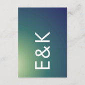 ウルトラモダングラディエント緑グラデーション青結婚色 エンクロージャーカード (裏面)