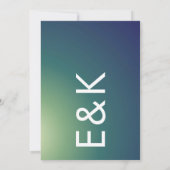 ウルトラモダングラデーション グリーン ブルー オンブレ ウェディング 招待状 (裏面)