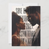 ウルトラモダンシンプル詳細ビッはっきりしたクの写真結婚の数 セーブザデート (正面)