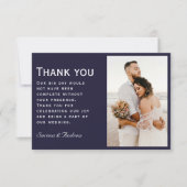 ウルトラモダンネイビーブルーエレガント2枚 サンキューカード (正面)