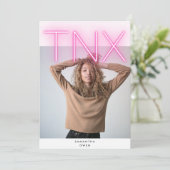 ウルトラモダンネオンピはっきりしたンクTNXシンプル卒業生 サンキューカード (スタンド正面)