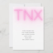 ウルトラモダンネオンピはっきりしたンクTNXシンプル卒業生 サンキューカード (裏面)