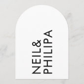 ウルトラモダンネームシンプル結婚のArch 招待状 (裏面)