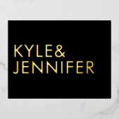 ウルトラモダンネームRSVPゴールドフォイル葉書 箔シーズンポストカード (正面)