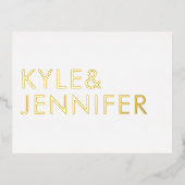 ウルトラモダンネームRSVPゴールドフォイル葉書 箔シーズンポストカード (正面)