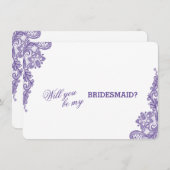 ウルトラモダンバイオレット結婚レースの花嫁 招待状 (正面/裏面)