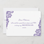 ウルトラモダンバイオレット結婚レースの花嫁 招待状 (裏面)