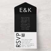 ウルトラモダンビッはっきりしたグモノグラムシンプル結婚 オールインワン招待状 (内側)