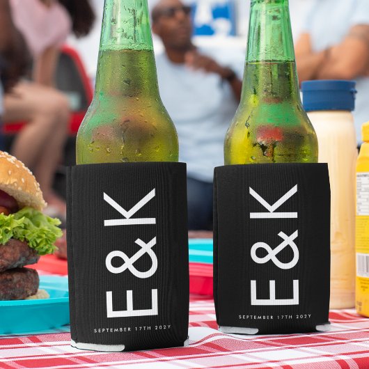 ウルトラモダンビッはっきりしたグモノグラムシンプル結婚 缶クーラー