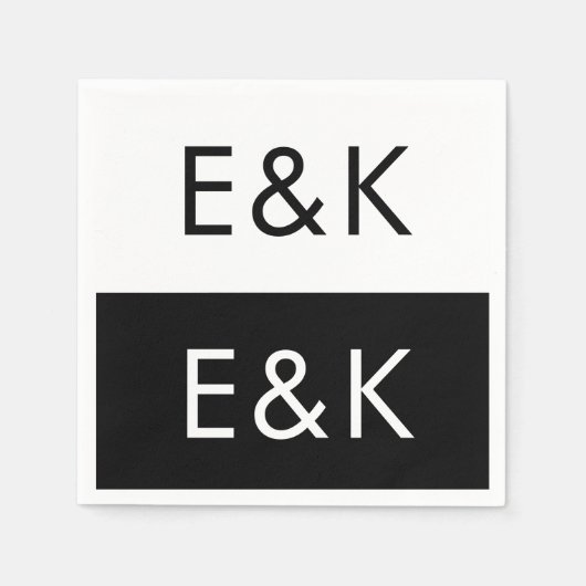 ウルトラモダンビッはっきりしたグモノグラムシンプル スタンダードカクテルナプキン (正面)