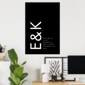 ウルトラモダンビッはっきりしたグモノグラムシンプル ポスター (ホームオフィス)