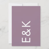 ウルトラモダンビッはっきりしたグモノグラムパープル結婚ズ 招待状 (裏面)