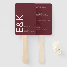 ウルトラモダンビッはっきりしたグモノグラムブルゴーディマルーン ハンドファン