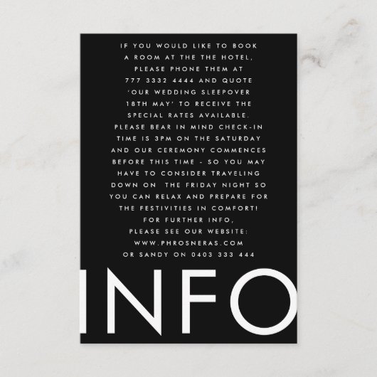 ウルトラモダンビッはっきりしたグモノグラム結婚の詳細 エンクロージャーカード (正面)