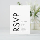 ウルトラモダンビッはっきりしたグ名シンプルの結婚 出欠カード (スタンド正面)