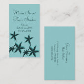 ウルトラモダンフローラ名刺、ターコイズ 名刺 (正面/裏面)