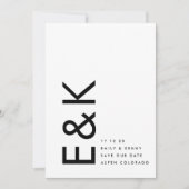 ウルトラモダンブラック&ホワイト非フォトモノグラム セーブザデート (正面)