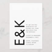 ウルトラモダンブラック&ホワイト非フォトモノグラム セーブザデート (裏面)