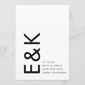 ウルトラモダンブラック&ホワイト非フォトモノグラム セーブザデート (正面)