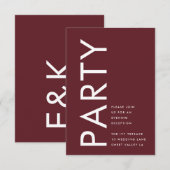 ウルトラモダンブルゴーニュ・マルーン・モノグラム結婚ズ エンクロージャーカード (正面/裏面)