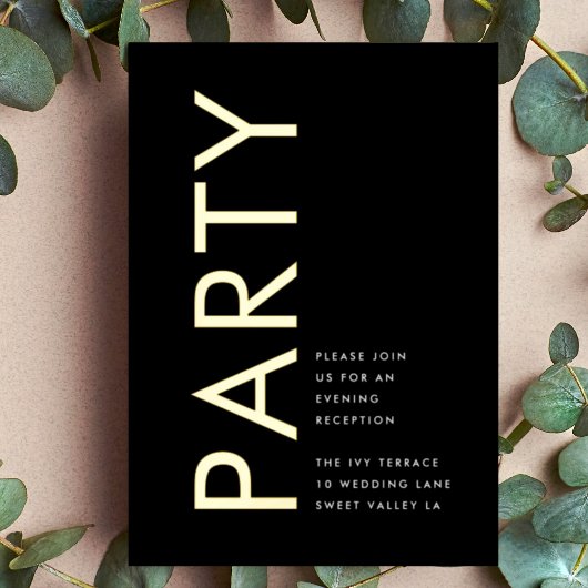 ウルトラモダンモノグラム金箔披露宴招待状 箔招待状