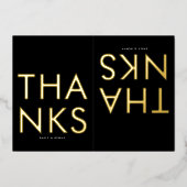 ウルトラモダンモノグラムTWOありがとう金ゴールド 箔招待状 (正面)