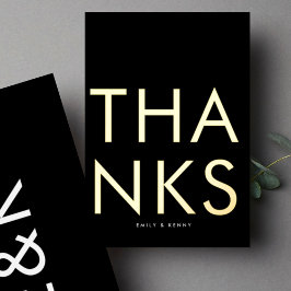 ウルトラモダンモノグラムTWOありがとう金ゴールド 箔招待状