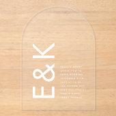 ウルトラモダンモノグラ結婚ム弓 アクリル招待状 (正面)