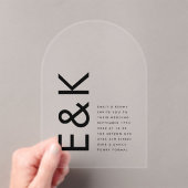 ウルトラモダンモノグ結婚ラム アクリル招待状 (インサイチュ (ポータブル))