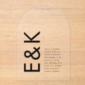 ウルトラモダンモノグ結婚ラム アクリル招待状 (正面)