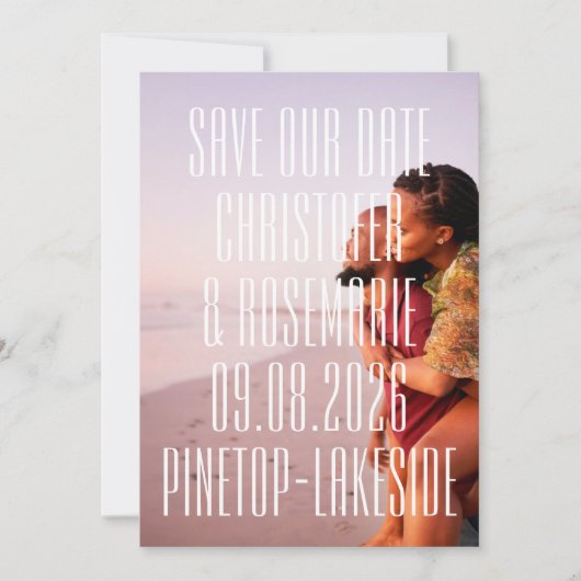 ウルトラモダン2枚フル写真ビッグはっきりした詳細結婚ズ セーブザデート (正面)