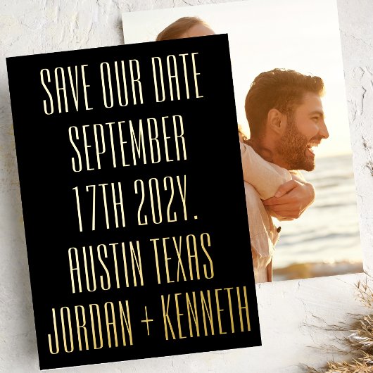 ウルトラモダン2面ビッグはっきりしたフォトバック結婚ズ 箔招待状