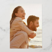 ウルトラモダン2面ビッグはっきりしたフォトバック結婚ズ 箔招待状 (裏面)