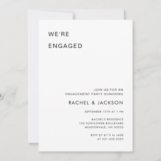 ウルトラモダン・ウィーは婚約した婚約パーティ 招待状 (正面)