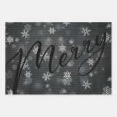 ウルトラモダン |グレイブラック・メリークリスマス・ホリデー ラッピングペーパーシート (正面3)