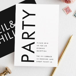 ウルトラモダン ボールド ネーム ブラック ウェディング レセプション エンクロージャーカード