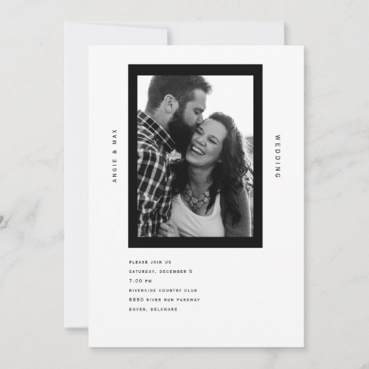 ウルトラモダンB/Wフォトシンプル招待状B/W 招待状 (正面)
