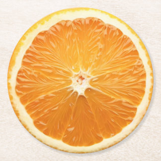ウルトラ現実主義オレンジスライス飲料用コースター ラウンドペーパーコースター