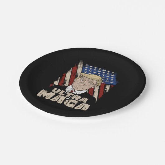ウルトラ誇りを持ったマガ共和党プロトランプ米国国旗Dis ペーパープレート (アングル)