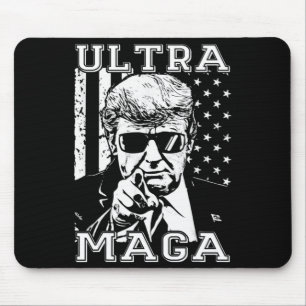 ウルトラMAGAおもしろいアンチバイデン氏米国国旗のプロトランプ傾向 マウスパッド