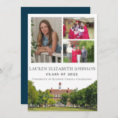 ウルバモダンナChampaign 3 Photo Collage卒業 案内状 (正面/裏面)