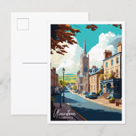 ウルバーストーンタスマニアヴィンテージ旅行イラストレーション ポストカード