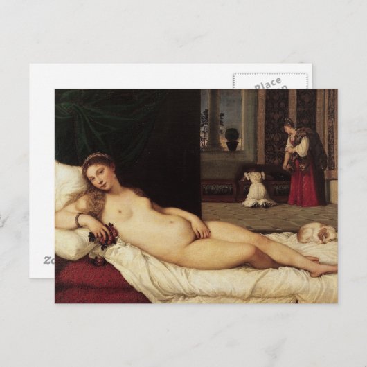 ウルビーノティティツィアのヴィーナス1538ヴェネツィア ポストカード (正面/裏面)