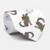 ウルフおもしろいクリスマスハッピーハウリデイズホリデー ネクタイ (ロール)