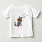 ウルフおもしろいクリスマスハッピーハウリデイズホリデー ベビーTシャツ (正面)