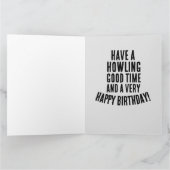 ウルフおもしろいヴィンテージ誕生日ステイイン'生きた挨拶 カード (内部)