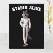 ウルフおもしろいヴィンテージ誕生日ステイイン'生きた挨拶 カード (黄色い花)