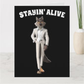 ウルフおもしろいヴィンテージ誕生日ステイイン'生きた挨拶 カード (正面)