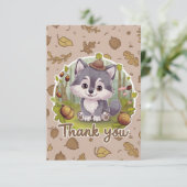 ウルフお洒落かわいらし サンキューカード (スタンド正面)